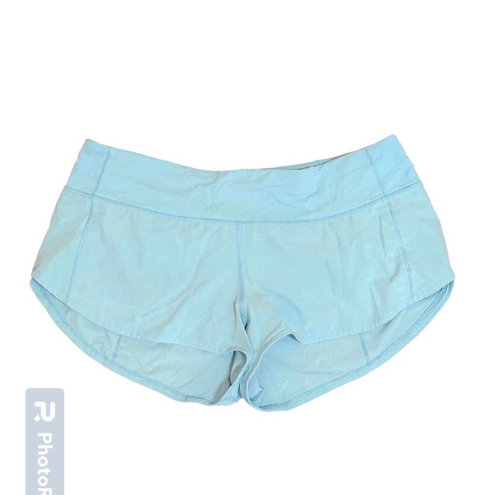 Size 8 Lululemon light blue shorts